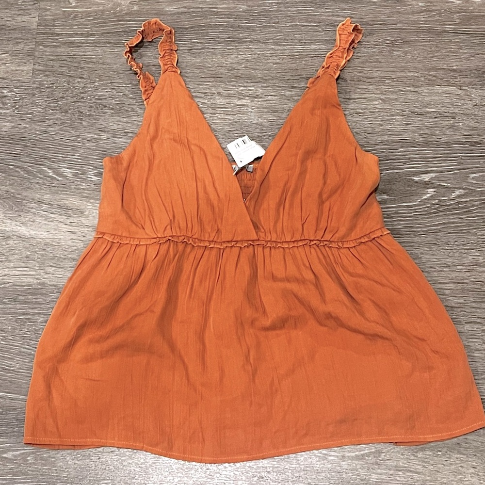 Ruffle strap babydoll cami top
